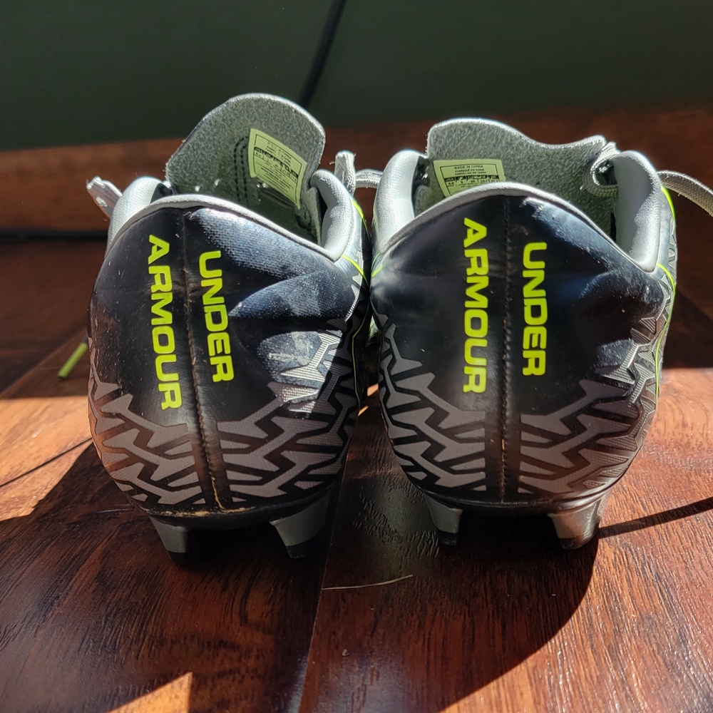 Under Armour Kids Black and Green Soccer Cleats